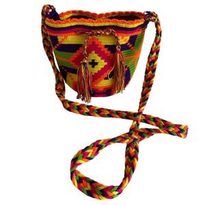 Colorful Handwoven Wayuu Mochila Bag Crossbody Shoulder Hippie Boho Purse